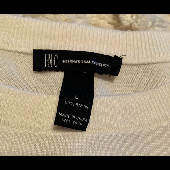 I•N•C Black/White Striped Long Sleeve Sweater - L - Picture 3 of 4